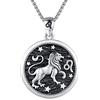 REDSUN Collana con Costellazione, Collana con Segno Zodiacale in Argento Sterling 925, Ciondolo con 12 Costellazioni, Collana Ossidata, Gioielli per Donne e Ragazze, 22 x 22 mm