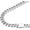 FindChic Collana Uomo Acciaio a Catena Cubana Miami Collana Uomo Catena in Acciaio Inossidabile Colore Argento Larghezza 9mm Lunghezza 46cm Stile Hip Hop Punk Regalo Confezione