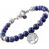 10:10 Bracciale Donna in Pietre Naturali di Lapislazzuli da 6 mm con Pendente Albero Della Vita, Colore blu, Braccialetto Artigianale Regolabile in Acciaio Inox - Made In Italy (Lapis Lazzuli)