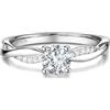 FANCIME 0,3-0,5 Carati Anello con Diamante Coltivato in Laboratorio da Donna, Anello Elegante e Senza Tempo in Argento Sterling 925, Anello di Fidanzamento, Matrimonio, San Valentino per Donne (Colore