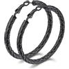 Bestyle Orecchini Cerchio Grandi Intrecciato Colore Argento/Oro/Nero Classici 30/40/60/80MM Orecchini Donna Confezione Regalo
