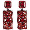 EVER FAITH Rettangolo Orecchini Rosso Rhinestone Cristallo Geometrico Statement pendente Chandelier