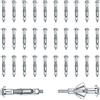 BEASAFY Set di 30 tasselli per cavità M6 x 52 mm, tasselli in metallo zincato, tasselli di espansione con vite, tasselli per cavità in metallo, scanalature di espansione per fissaggio in cartongesso