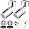 KEORHEZ 2 accessori per rubinetto girevole a 360°, rubinetto con 2 funzioni di spruzzo, regolatore M22/M24, per rubinetto, per doccia, bagno