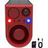 QXMH Rilevatore di movimento solare per esterni, allarme cane che abbaia e suono tiro, 130 dB sensore di movimento, con telecomando, 13 tipi di suono rosso e blu, luce stroboscopica con USB