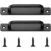 Xinsenke Maniglie per Porte Scorrevoli - Set 2 Pezzi Maniglie da 180 mm per Porte da Fienile, Balcone e Cancelli da Giardino, Nere con 4 Viti, Ideali per Porte Scorrevoli e Cancelli