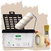 PECTRO Pittura Mano Unica 4L (6,3kg) Set con rullo, pennello, griglia e nastro in carta - Pittura per Interni Lavabile per Pareti e Soffitti - Monomano per Camere e Soggiorni