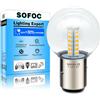 SOFOC BA20S Lampadina LED Per Faro Moto Bianco Caldo 6V 12V 24V Compatibile 6-30V AC/DC 2W G40 Design 1:1 Con Lampada Alogena Originale 1 Pcs