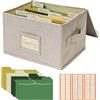 Vienrose Scatola Portaoggetti per Biglietti D'auguri con 20 Divisori Rimovibili, 84 Etichette Autoadesive, Perfetta per Foto, Buste, Scrapbooking, Carta, Porta Adesivi, 1 Confezione, Beige