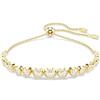 Swarovski Imber Bracciale Tennis, Gioiello con Cristalli Cry Bianchi, Tagli Arrotondati Misti, Montatura a Castone, Chiusura Scorrevole, Placcatura in Tonalità Oro, 24 x 0,6 cm