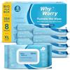 WhyWorry Carta Igienica Umidificata con Camomilla, Tessuto Gettabile nel WC, Salviette Umidificate per la Pulizia Intima, Prive di Plastica, Biodegradabile, 20x25 cm Extra Grandi, Mare, 384 Salviette