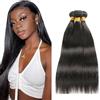 Evaxilc Unprocessed tessuto capelli 1B Natural Black Bundles Human Hair Extension Brazilian Virgin Human Hair Straight Minimal Shedding Double Weft Weave Hair Extension For Women 18 20 22 Inch