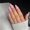 KQueenest Baby Rosa Press On Nails Medio Mandorla - Unghie acriliche da applicare, tinta unita naturale, unghie finte da applicare, gel lucido Full Cover unghie finte per donne, 24 pezzi