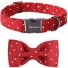 Unique style paws Collare per cani con papillon rimovibile, collare per cani di taglia piccola, media e grande, regolabile, XXS-XL