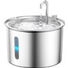 oneisall Fontana per gatti in acciaio inox, 2 l, super silenziosa, con finestra del livello dell'acqua, 3 filtri ai carboni attivi, lavabile in lavastoviglie
