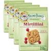 Mulino Bianco Mirtillini, Biscotti Frollini con Farina Integrale, Mirtilli Rossi e Semi di Chia, Ricchi di Vitamina E, Senza Latte e Uova in Ricetta, Confezione 270g (Confezione da 4)