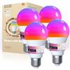 MOES Lampadina intelligente RGB E27, compatibile con Alexa, Google Home e Apple Home, 9W 806LM RGB dimmerabile 16 Milioni di Colori, WiFi a 2.4GHz