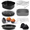 Fentic Accessori Friggitrice Ad Aria - 19 pezzi - Adatto per friggitrice ad aria XL e XXL, Philips, Cosori 5.5L, Ninja, Cecotec, Tefal, Princes - Include Silicone Teglia e ricettario elettronico