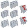 KRYMSON Il set di binari da 32 pezzi comprende binari dritti, binari curvi, cambio ferroviario e accessori, set di prolunghe per binari, binari ferroviari, treni urbani e accessori per treni