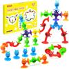 ECHOCUBE Giocattoli a Ventosa, 28 Pezzi Giocattolo a Ventosa per Bambini dai 3 Anni in su, Giochi sensoriali da Costruire, Antistress, Giochi da Viaggio per Bambini e Adulti