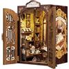 CUTEBEE - Kit Book Nook fai da te, casa delle bambole in miniatura, con protezione antipolvere e luce LED, kit per modellini per adulti, da montare (Bookshop Memories)