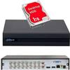 Dahua DVR dahua 16 Canali con Hard Disk 1TB P2P CLOUD H265+ Ibrido Wizsense Full HD