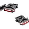REDSHIFT ARCLIGHT PRO Flat Bicycle Pedals with LED Lights, Auto On-Off, 36+ hr Battery, USB Rechargeable, Weatherproof, Flat Aluminum Bike Pedal with 9/16in Steel Spindle and Traction Pins (Black)