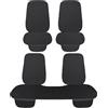 Auto Accessori Lupex Coprisedile Seduta 3 pezzi Universale Auto | Protezione Sedile 2 Anteriore e 1 Posteriore | Protector Comfort Automotive Cuscino Interni (Silk Ice Nero - 7pz)