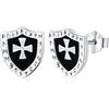 Aniu Orecchino Vichingo Argento Sterling 925 con Rune, Neri Orecchino Croce Nordici Vichinghi per Uomo Donna