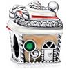 MSPOVOF Casetta di pan di zenzero festosa Charm,S925 Charms in argento sterling, perlina per bracciali e collane, per Natale Compleanno donne gioielli regalo