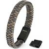 Simaru Bracciale in pelle per uomo e donna, in vera pelle con chiusura a gancio in acciaio inox, qualità premium fabbricata in Germania