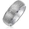 Bling Jewelry Due Toni D'Argento Nero Nodo Celtico Drago Intarsio Coppie Titanio Fedi Nuziali Per Gli Uomini Per Le Donne Comfort Fit 8Mm