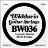 D'Addario Corda singola D'Addario BW036 per chitarra acustica, Bronze Wound, .036