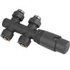 S SIENOC - Valvola a H, da 3/4" a 1/2", raccordo centrale per radiatore, termostato per termosifoni da bagno con sistema a due tubi, per tubo in alluminio da 16 mm (cromo)