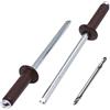 SKIR'CO Rivetti ciechi verniciati, 4,0 x 16 mm, in alluminio, punta da trapano inclusa, colore: Marrone cioccolato RAL 8017
