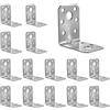 vsshe 15 x Staffe Angolari, Connettori Angolari in Zincate(50x50x35x1.8mm), Squadrette Angolari a 90 gradi, Fissaggio angolare con 56 Viti, Staffe angolari in metallo per Mobili,Scaffali,Tavoli