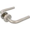 Amig - Set di maniglie con rosetta per porta | Mod. 4E | Acciaio inossidabile 18/8 | Ø53 mm | Quadro di 8 mm | Argento opaco