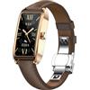 findtime Fitness Tracker da donna, sottile, elegante, di lusso, nero, oro, classico, smartwatch, orologio fitness da donna, orologio da polso, orologio sportivo con quenza cardiaca, contapassi rettangolare