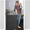 YOOFOR Cancelletto per Bambini e Animali Estensibile, 140 cm Cancello per Bambini, Mandrino in Lega di Allumino, Silenzioso e Operazione con una sola mano, per Scale/Esterni/Corridoi/Porte (Nero)