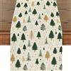 Tarklanda Runner da Tavola Natale, Tovaglia Pino in Lino, Natalizia Decorazione per Tavolo da Pranzo Rosso Natale Runner, Cene di Famiglia 40 * 180cm, Verde