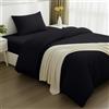 Utopia Bedding Set Copripiumino da 3 Pezzi - Copripiumino 135x200cm, Lenzuolo con Angoli 90x190cm, Federa 50x75cm - (Nero, Singolo)