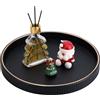 KINGFOM, vassoio rotondo, piatto per candele, grande vassoio in pelle PU, piatto per profumi, decorazione per tavolino da caffè, vassoi decorativi da portata, accessori per tavola da pranzo, 30 cm