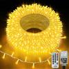 echosari Catena luminosa extra lunga da 20 m, alimentata a corrente elettrica, 400 LED, con timer, telecomando, impermeabile, per esterni, camere, feste (cavo trasparente bianco caldo)