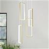 ZPBSJ Lampada Da Cucina Moderna Dimmabile LED Lampadario in Oro 4 anelli Lampada Rettangolare Per Ristorante, Camera Daletto, Corridoio Soggiorno