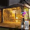 ZAIYW 6x3m 600 LED Tenda Luminosa, Doppio Colore Luci a Tenda con Telecomando Timer Alimentazione a Spina, Impermeabile lucine fatate per Camera, Matrimonio, Natale, Esterno (Bianco Caldo & Multicolore)