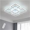 Comely Plafoniera LED Moderna Dimmerabile 57W con Telecomando 3000K-6500K | Bianco Plafoniera Moderno in Acrilico per Camera da Letto, Soggiorno, Sala da Pranzo e Cucina