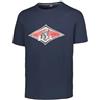 Bear MC T-Shirt Uomo Girocollo Stampa Logo Contrasto Surfboard (L, Blu Navy)
