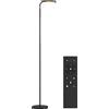 HOMCOM Lampada da Terra LED con Testa Girevole a 350° e Telecomando Magnetico, Regolazione Continua 3000K-6500K, Nero | Aosom Italy