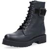 Soffice Sogno Anfibi in pelle con maxi fibbia decorativa, tacco 4cm