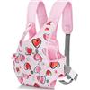 Aolso Marsupio Giocattolo per Bambini, 18IN Zaini per Carrier Bambole, Marsupio per Bambole con Spallacci Regolabili, Idee Regalo per Bambini 1+Anno，Bretelle Rosa